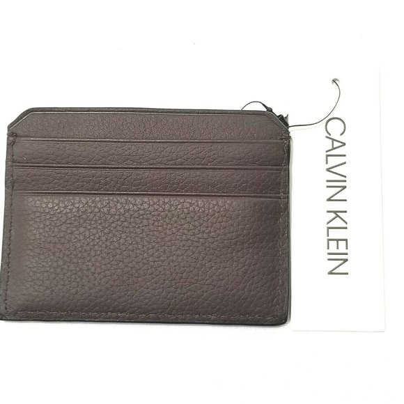 Sell now Calvin Klein Men's Leather ID Card Wallet‎ Brown RFID - Picture 3 of 5